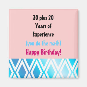 Aimant Anniversaire Avec Expérience - 50e Anniversaire
