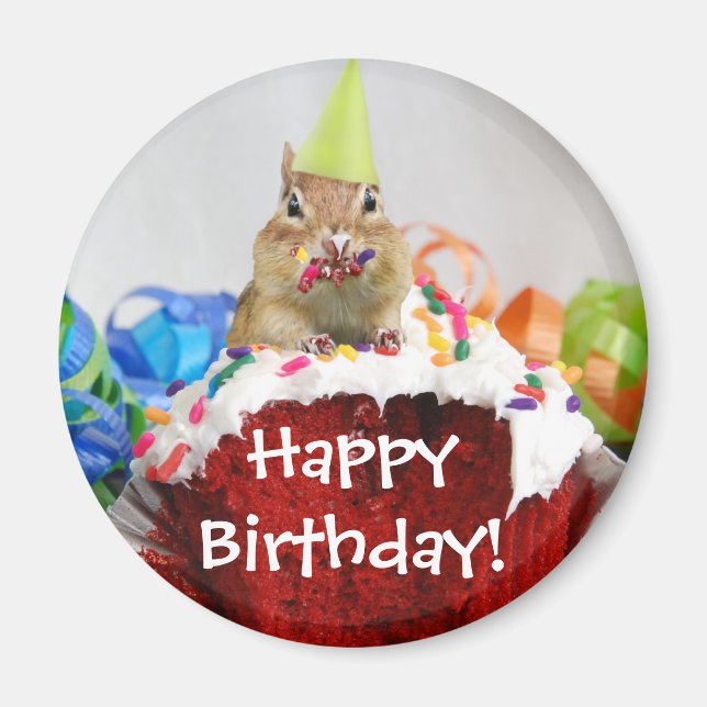 Aimant Anniversaire Chipmunk (Devant)