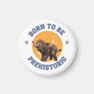 Aimant Anniversaire de bébé mammouth préhistorique drôle