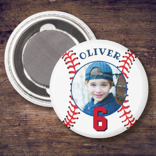 Aimant Anniversaire de enfant du baseball Ball Photo