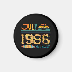 Aimant Anniversaire de juillet année personnalisée