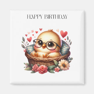 Aimant Anniversaire de la poule intelligente