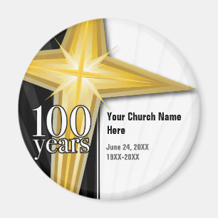 Aimant Anniversaire d'église de 100 ans