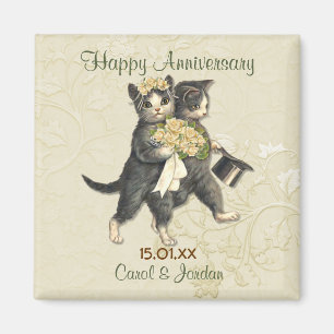 Aimant Anniversaire des chats mariages - Personnaliser