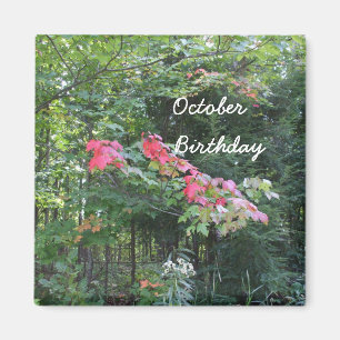 Aimant Anniversaire d'octobre pour le feuille de