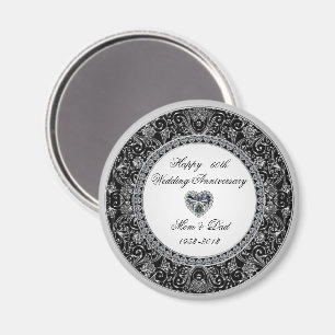 Aimant Anniversaire du Mariage Diamond Style Onyx Noir