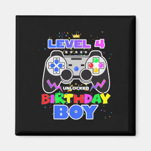 Aimant Anniversaire Garçon Niveau 4 Vidéo déverrouillée J