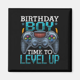 Aimant Anniversaire Garçon Temps De Niveau Up Video Jeu A