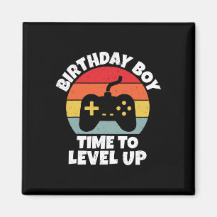 Aimant Anniversaire Garçon Temps De Niveau Up Video Jeu A