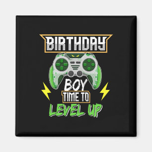 Aimant Anniversaire Garçon Temps De Niveau Up Video Jeu A