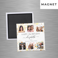 Anniversaire personnalisé photo collage blanc or a