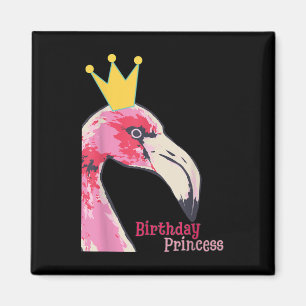 Aimant Anniversaire Princesse Flamant rose fille   Flaman