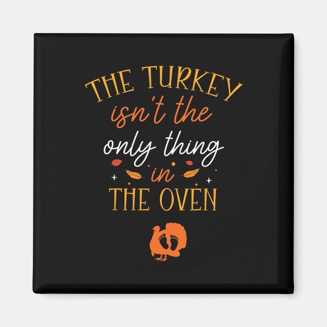 Aimant Annonce de grossesse drôle pour Thanksgiving La Tu (Devant)