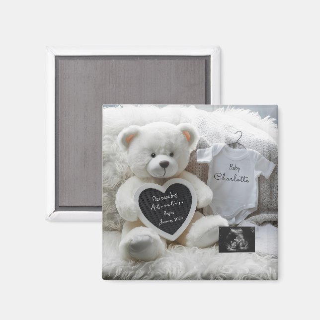 Aimant Annonce de grossesse élégante et moderne à conserv (Recto/Verso)