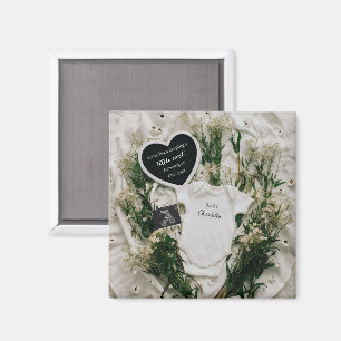 Aimant Annonce de grossesse florale neutre souvenir