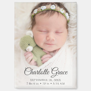 Aimant Annonce de naissance de bébé nouveau-né minimalist