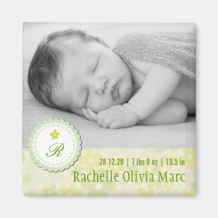 Aimant Annonce de naissance photo de jolies marguerites f