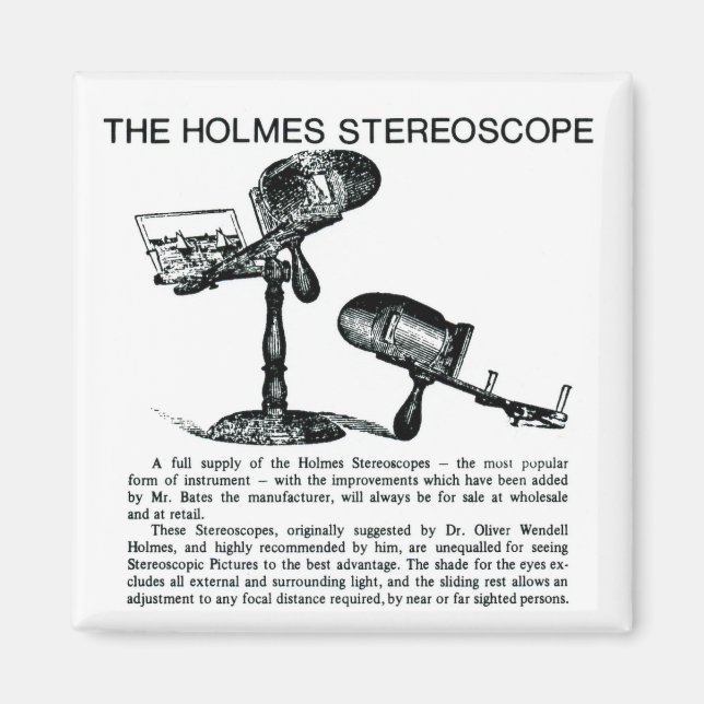 Aimant Annonce stéréoscopique Holmes - Vintage (Devant)