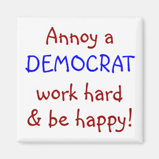 Aimant Annoy a DEMOCRAT, travaillez dur et soyez heureux 