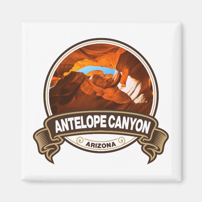 Aimant Antelope Canyon Arizona Travel Badge (Devant)