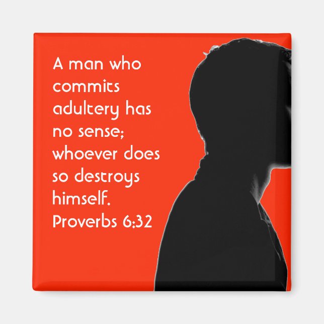 Aimant ANTI ADULTÈRE Écriture chrétienne Proverbes 6:32 (Devant)