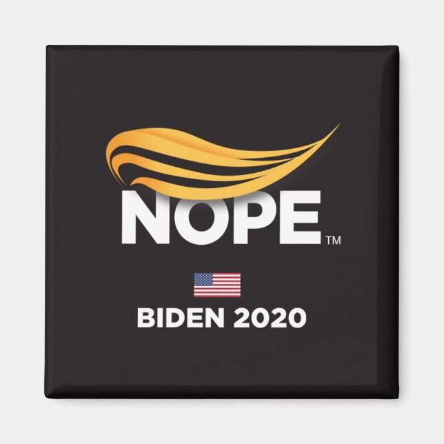 Aimant Anti Trump, Trump Nope, Biden 2020 (Devant)
