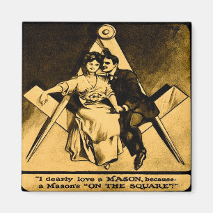 Aimant Antique Masonic Freemason Carré Love Valentine