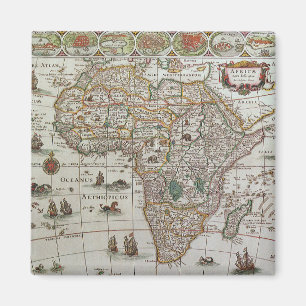 Aimant Antique Old World Map of Africa, c. 1635