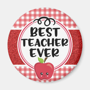 Aimant Apple Plaid Teacher Appreciation Best Teacher Ever