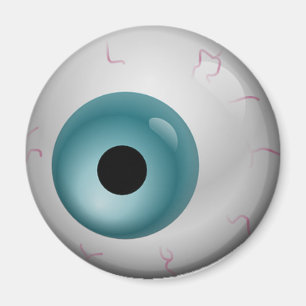 Aimant Aqua Blue Blooshot Zombie Eyeball Halloween