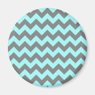Aimant Aqua et gris Zigzag