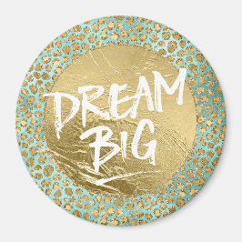 Aimant Aqua Mint Gold Glitz Parties scintillant Leopard