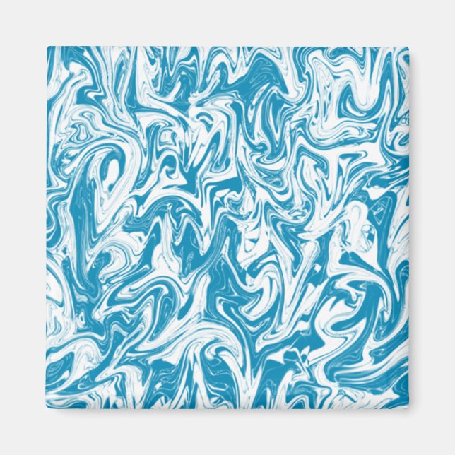 Aimant Aqua & White Swirl (Devant)