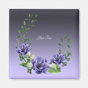 Aimant Aquarelle Aimante Fleurs pourpres
