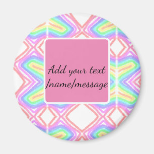 Aimant Aquarelle arc-en-ciel ajouter un nom texte personn