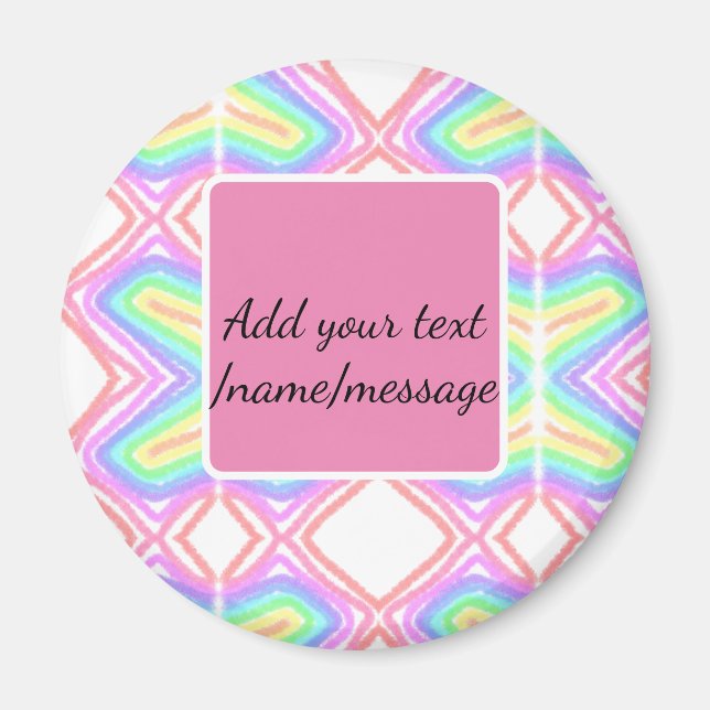 Aimant Aquarelle arc-en-ciel ajouter un nom texte personn (Devant)