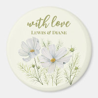 Aquarelle Blanc Cosmos Fleurs Peinture Botanique