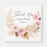 aquarelle Boho Floral Pampas Grass Wedding en fave