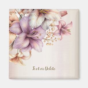 Aimant Aquarelle Boho Rose Fleurs Élégante Et Élégante