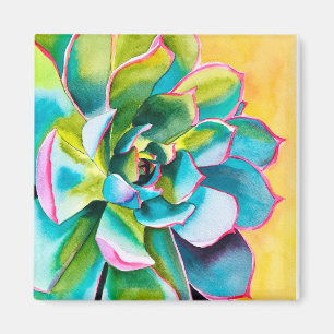 Aimant Aquarelle botanique succulent
