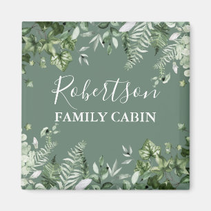 Aimant Aquarelle Botanique Vins Ferns Cabine Sage Green