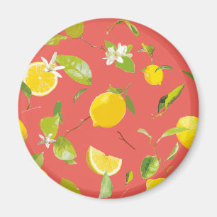 Aimant Aquarelle Citron et Feuilles 12