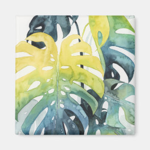 Aimant Aquarelle Coucher de soleil Palm Tree Feuilles