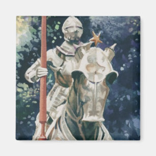 Aimant Aquarelle de chevalier "d'armure brillante"