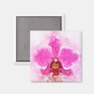 Aimant Aquarelle de fleur d'orchidée - rose wb 02