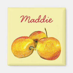 Aimant Aquarelle de fruit jaune perruque