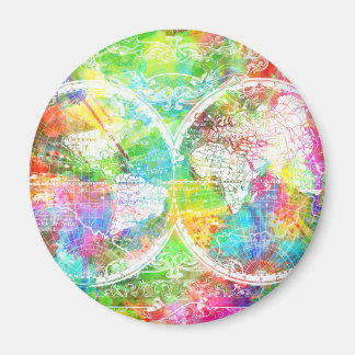Aimant aquarelle de la carte du monde 28