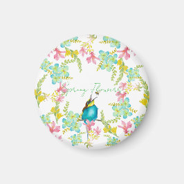 Aimant Aquarelle des fleurs de printemps