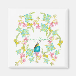 Aimant Aquarelle des fleurs de printemps