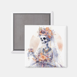 Aimant Aquarelle d'Halloween Magnat squelette